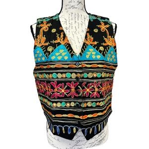 NWT Vintage Classic Hand Embroidered 100% Cotton Vest Free Size